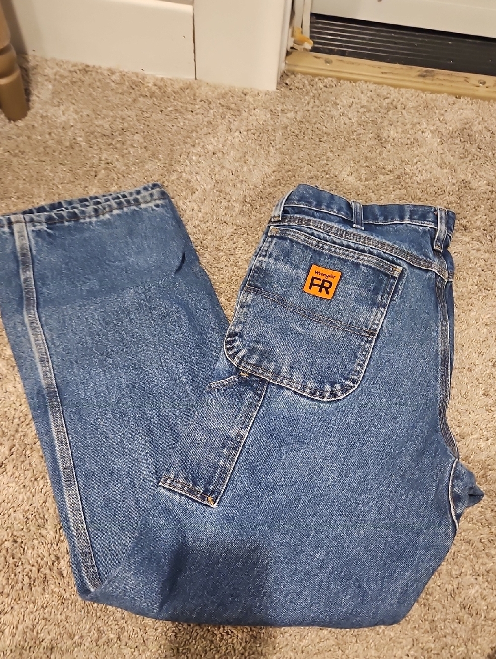 Wrangler Relaxed Fit Blue Denim Jeans with Utility Pocket